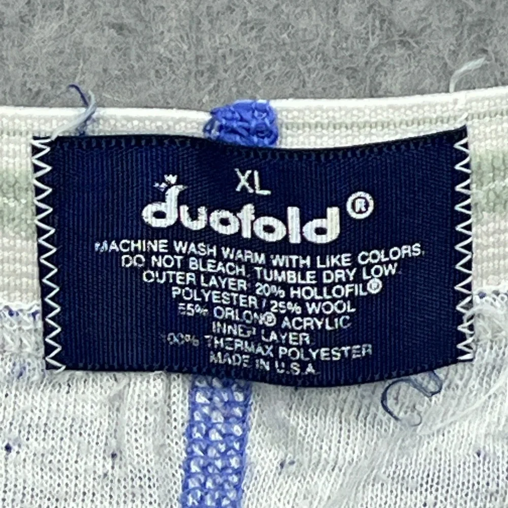 VTG DuoFold Thermal Shirt Pants Set Mens XL Blue Wool Blend Long Underwear 2 USA